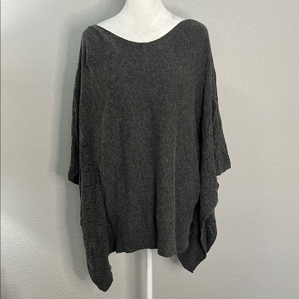 Mango Poncho Sweater Gray Size Medium